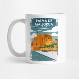 Palma De Mallorca Spain Vintage Minimal Retro Travel Poster Mug
